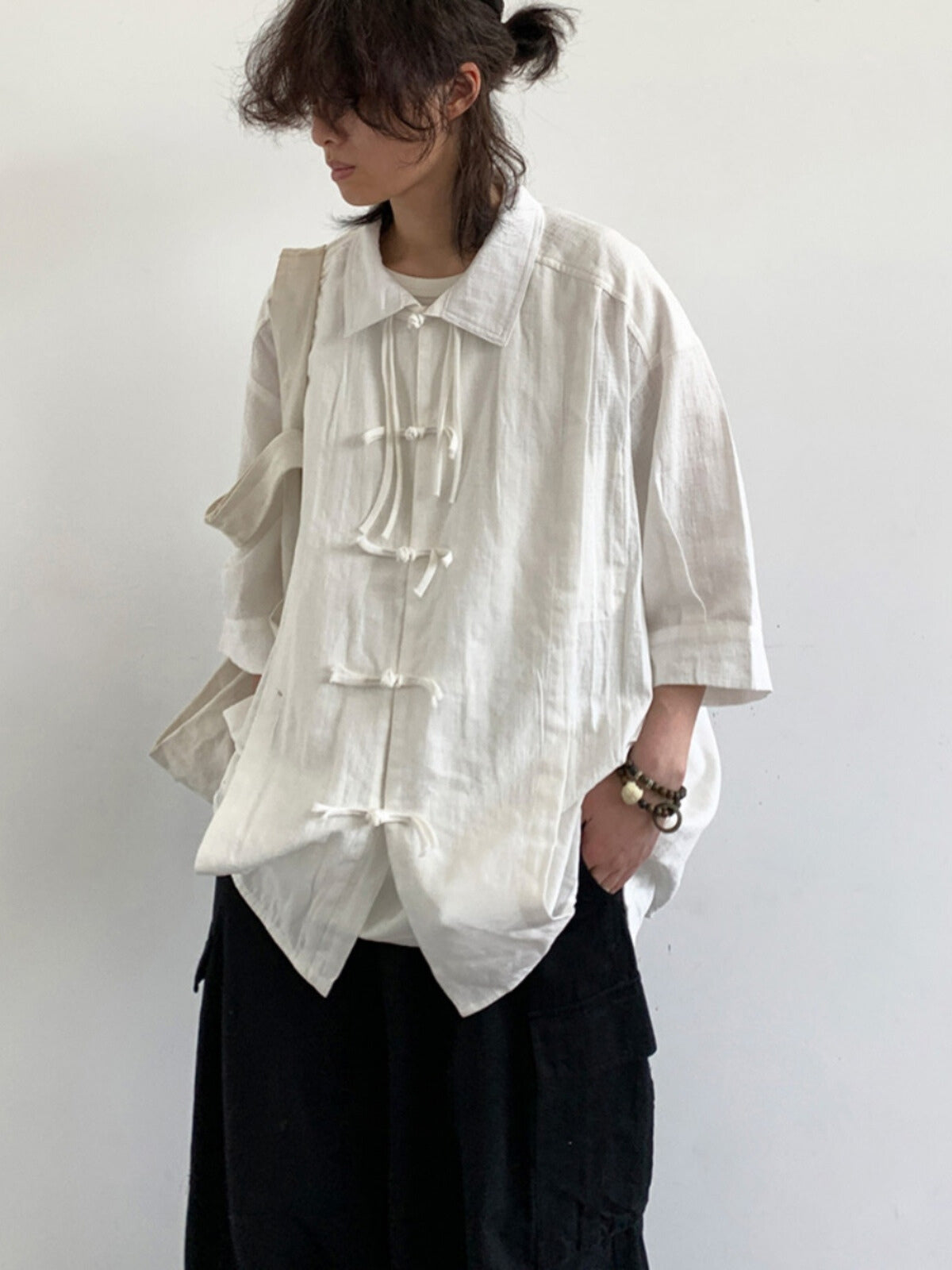 MV Retro Loose Buttoned Linen Shirt