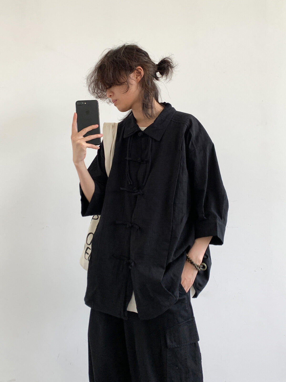 MV Retro Loose Buttoned Linen Shirt