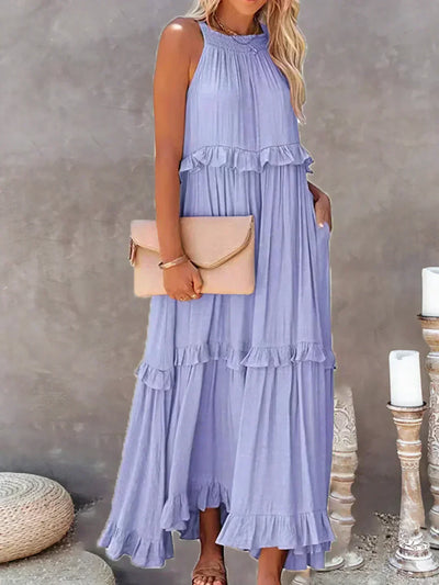 Landry - Chic Ruffle Trim Sleeveless Dress
