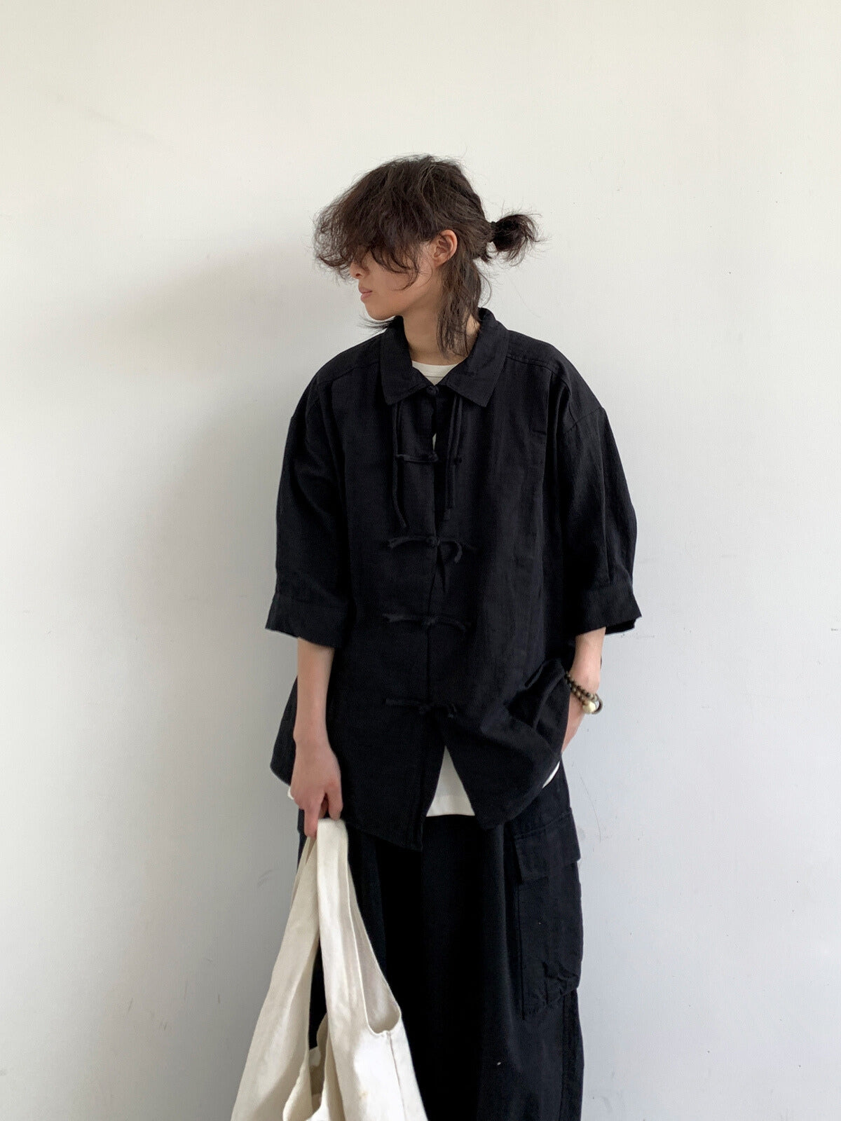 MV Retro Loose Buttoned Linen Shirt