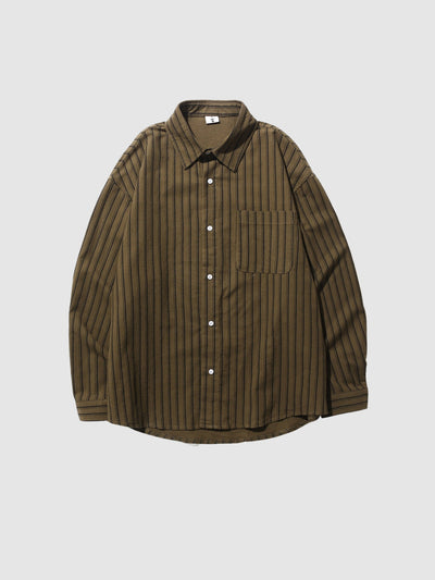 MV Vintage Brown Striped Long Sleeve Shirt
