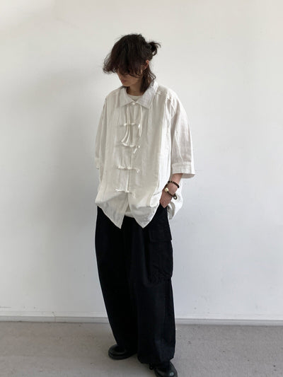 MV Retro Loose Buttoned Linen Shirt