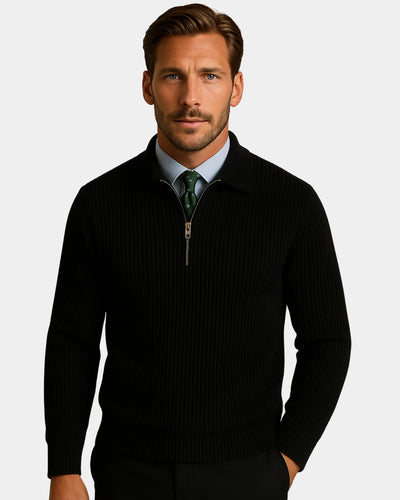 Marco Zip Sweatshirt - Black