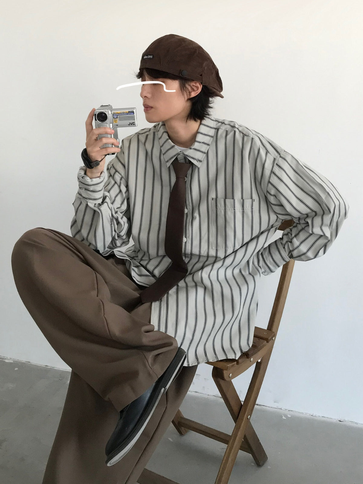 MV Long Sleeve Striped Casual Vintage Shirt