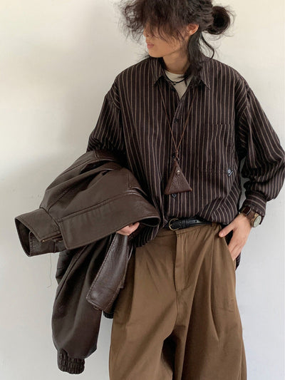 MV Retro Striped Loose Shirt