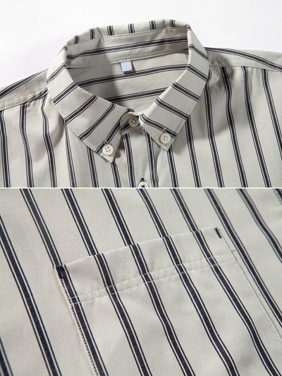 MV Long Sleeve Striped Casual Vintage Shirt