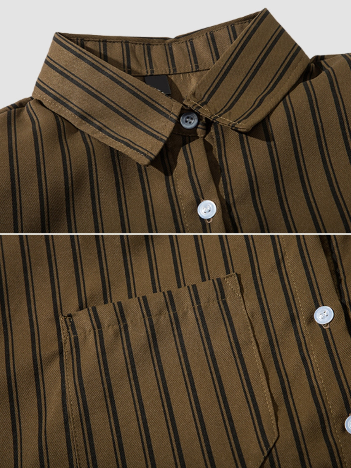 MV Vintage Brown Striped Long Sleeve Shirt