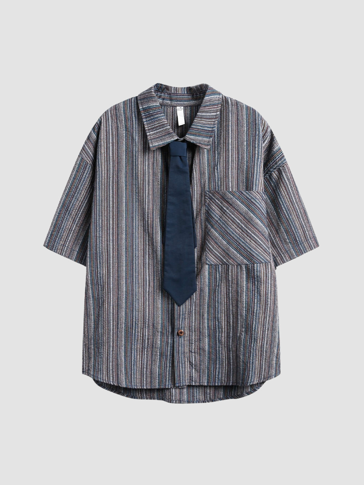 MV Retro Striped Loose Shirt (With Tie)