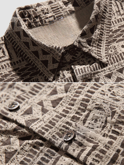 MV Retro Ami Khaki Ethnic Shirt