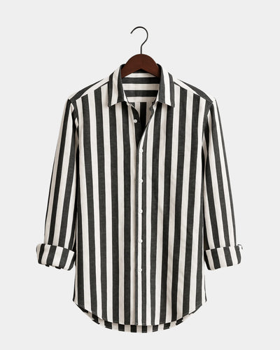 Giovanni - Linen Shirt Black White