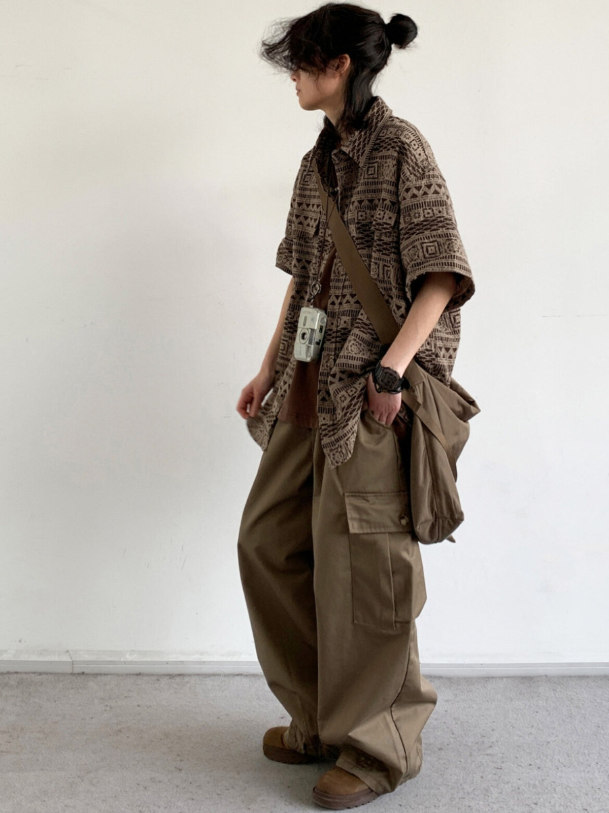 MV Retro Ami Khaki Ethnic Shirt