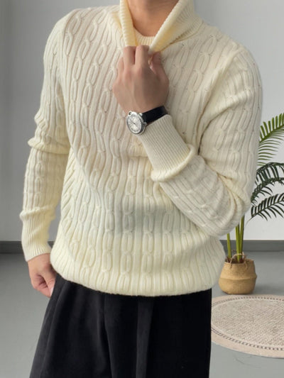 MV High Collar Casual Wool Sweater