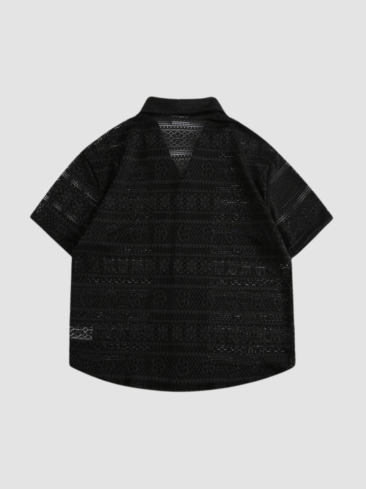 MV Retro Hollow Cuban Collar Loose Shirt