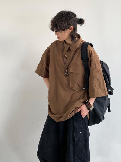 MV Retro Two-Button Versatile Loose Shirt