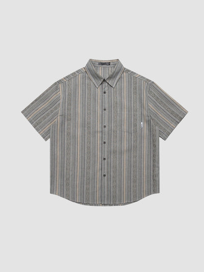 MV Retro Striped Loose Chinese Style Shirt