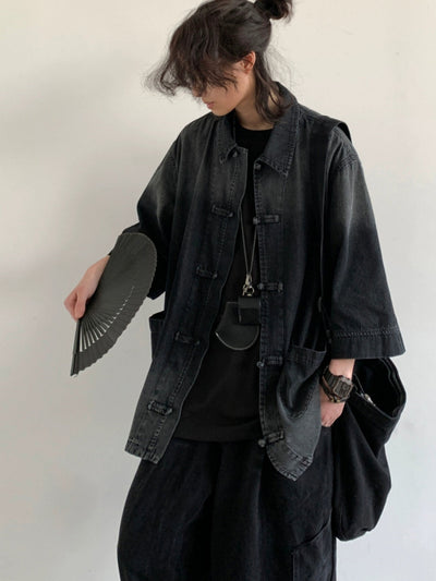 MV Retro Japanese Ethnic Denim Shirt