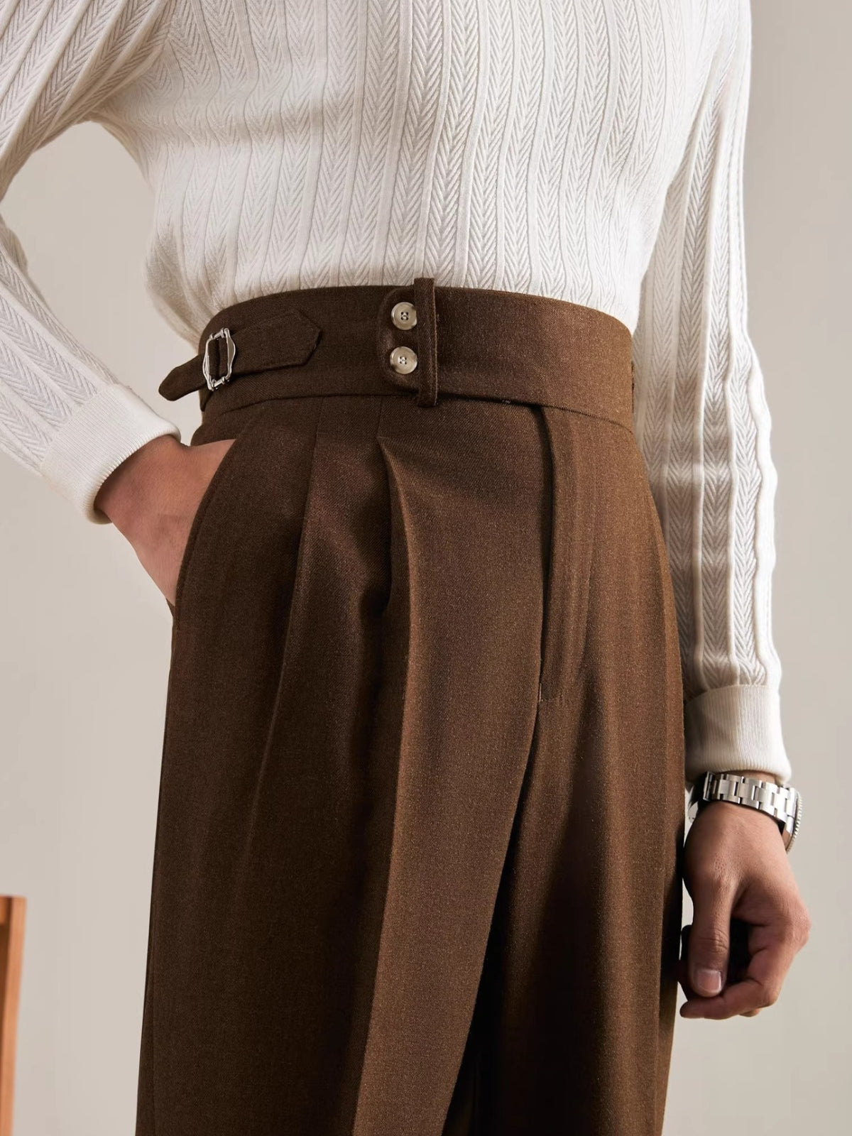 MV Straight Leg Italian Drape Trousers