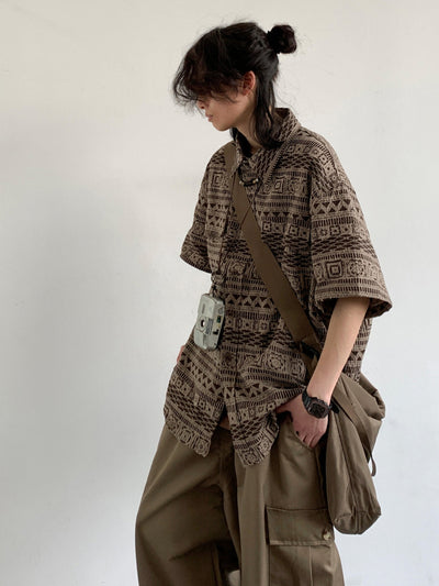 MV Retro Ami Khaki Ethnic Shirt