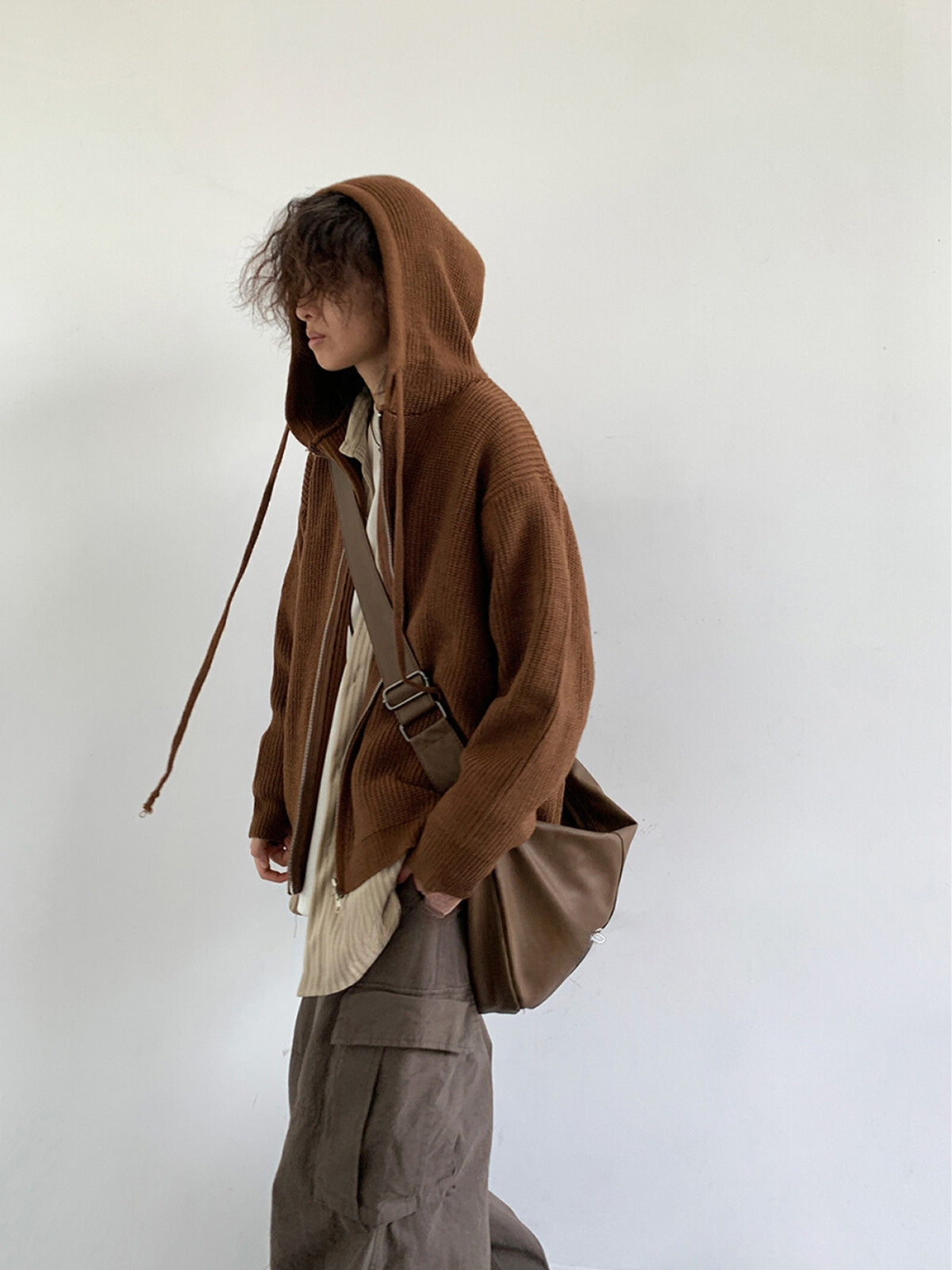 MV Retro Hooded Versatile Knitted Cardigan Jacket