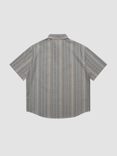 MV Retro Striped Loose Chinese Style Shirt