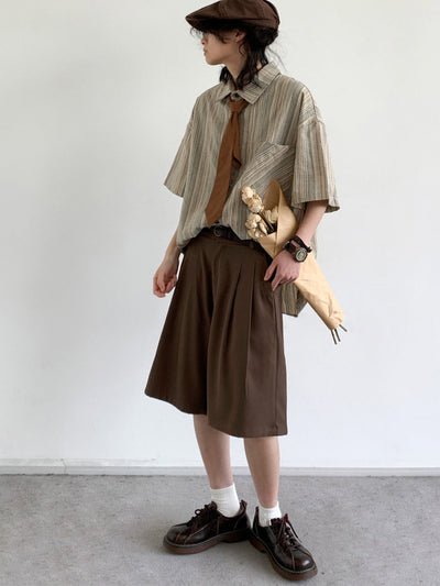 MV Retro Striped Loose Shirt (With Tie)