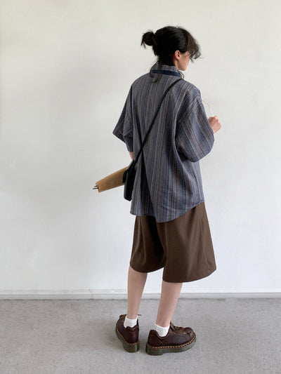 MV Retro Striped Loose Shirt (With Tie)
