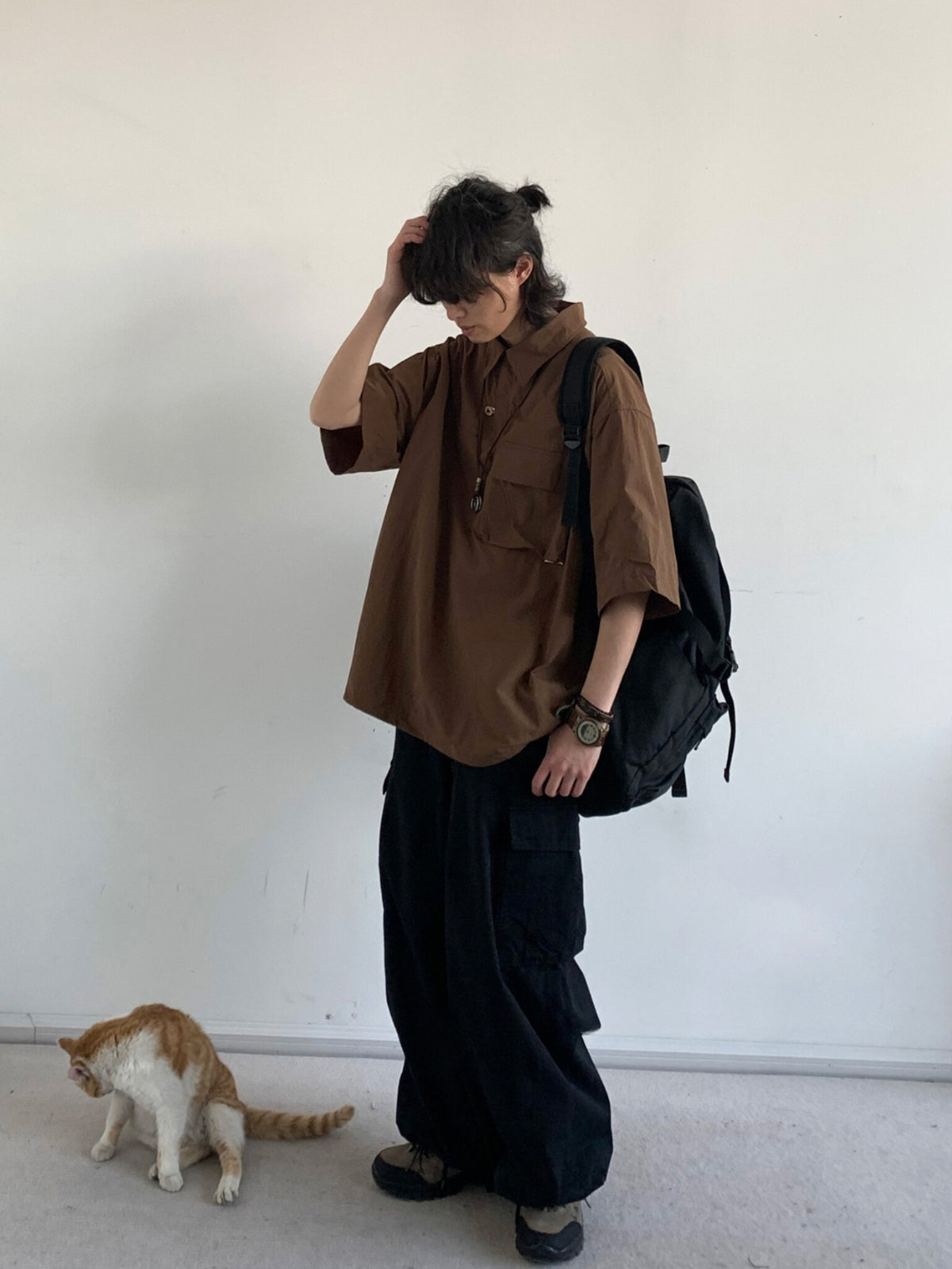 MV Retro Two-Button Versatile Loose Shirt