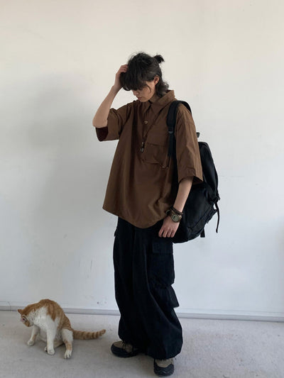 MV Retro Two-Button Versatile Loose Shirt