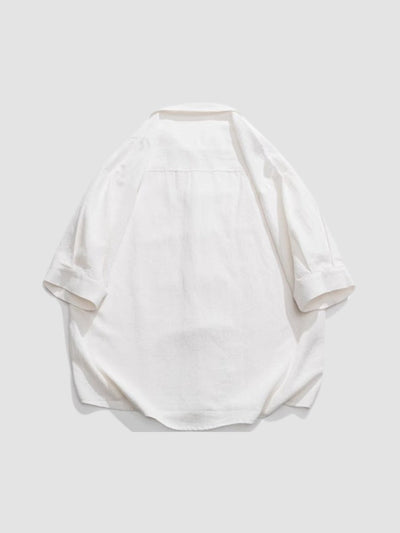 MV Retro Loose Buttoned Linen Shirt