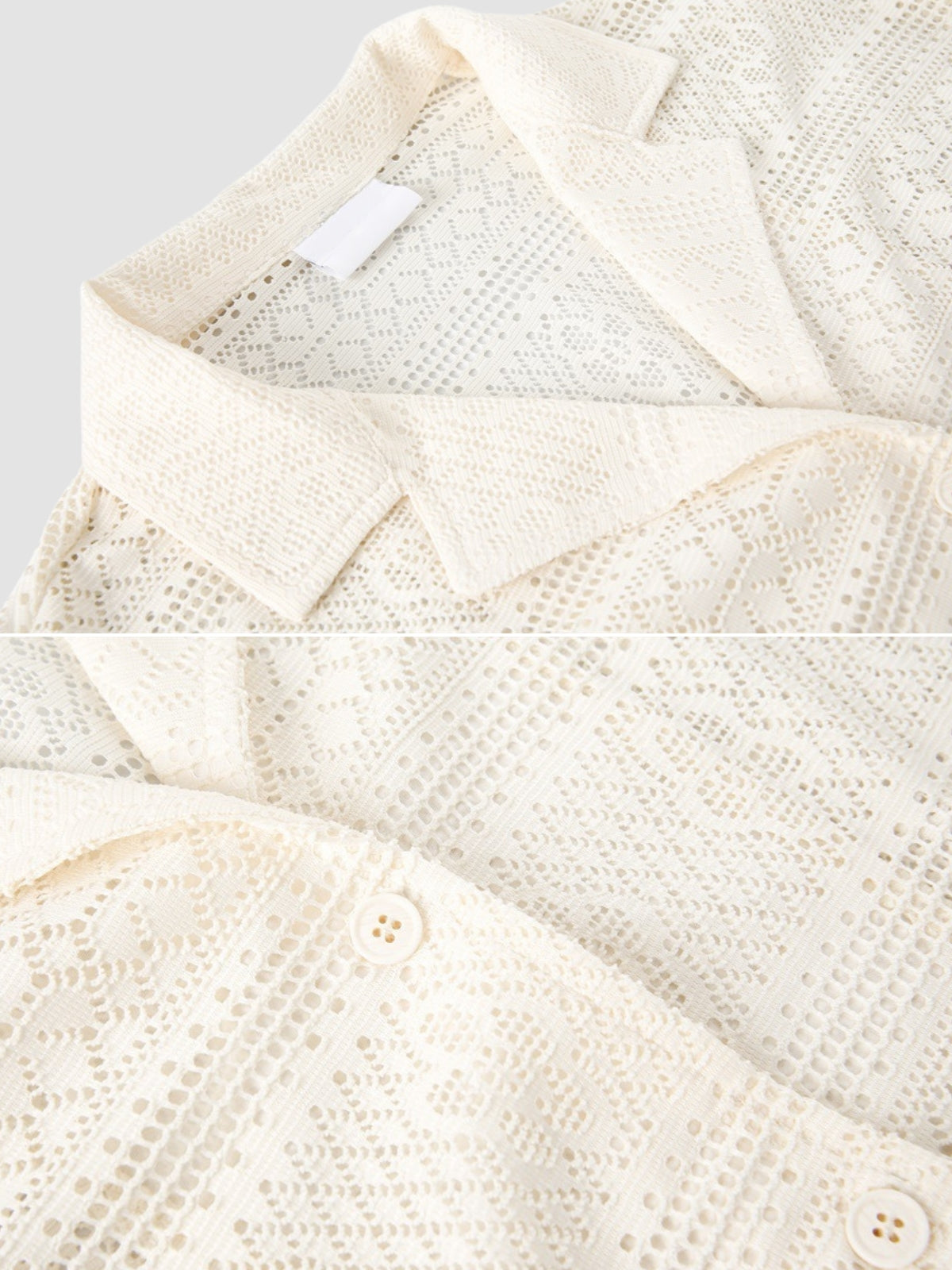 MV Retro Hollow Cuban Collar Loose Shirt