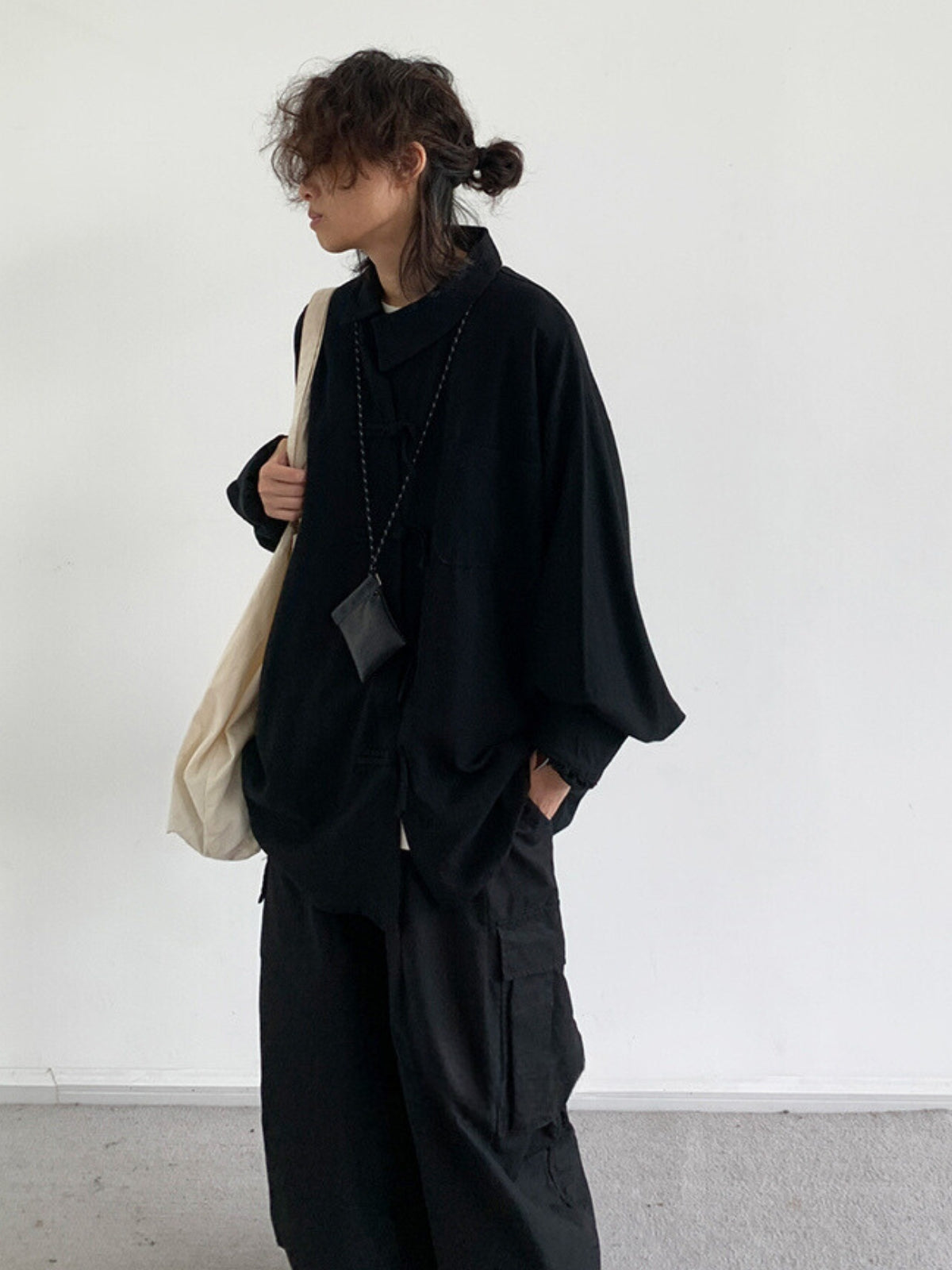 MV Retro Linen Slant Collar Jacket