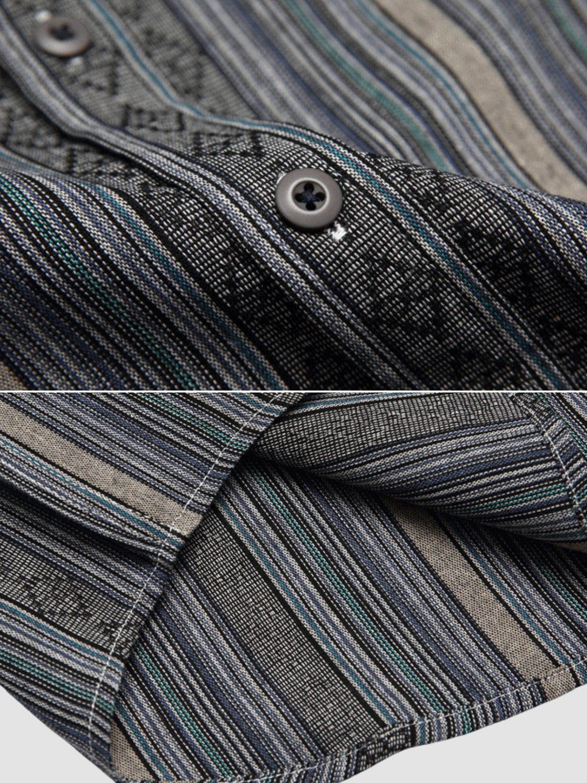 MV Retro Striped Loose Chinese Style Shirt