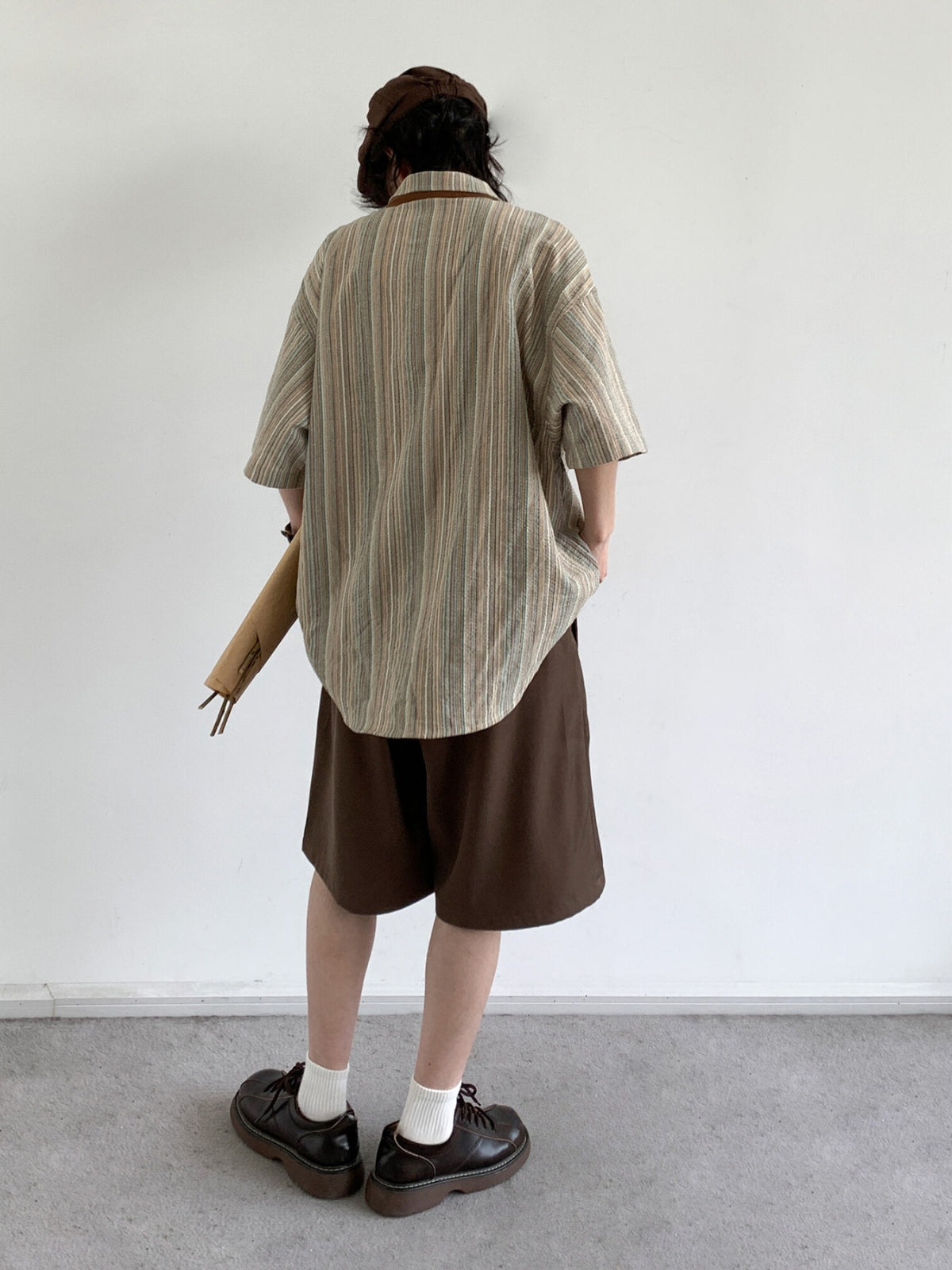 MV Retro Striped Loose Shirt (With Tie)
