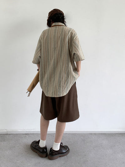 MV Retro Striped Loose Shirt (With Tie)