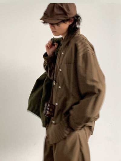 MV Vintage Brown Striped Long Sleeve Shirt