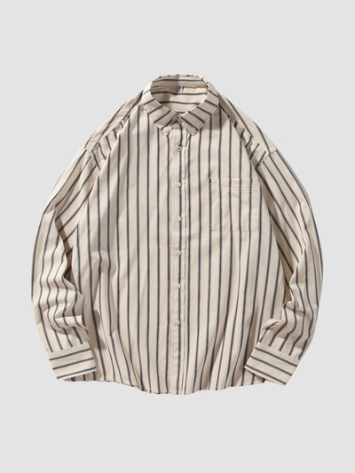 MV Long Sleeve Striped Casual Vintage Shirt