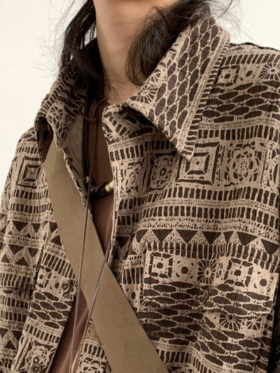 MV Retro Ami Khaki Ethnic Shirt