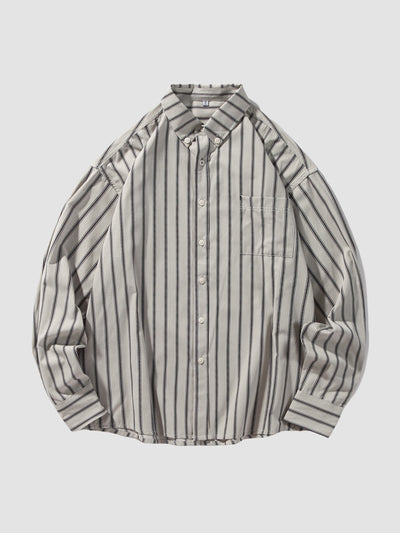 MV Long Sleeve Striped Casual Vintage Shirt