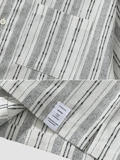 MV Retro Linen Cuban Collar Shirt