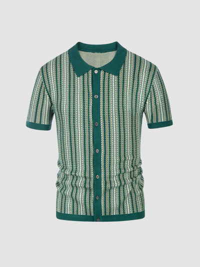 MV Knitwear Fashion Striped Jacquard Shirt