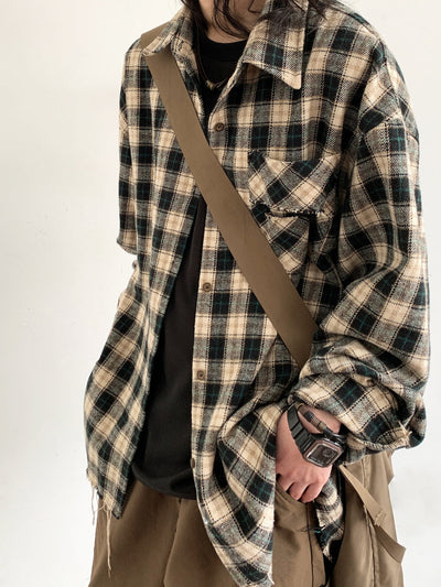 MV Retro Loose Plaid Shirt