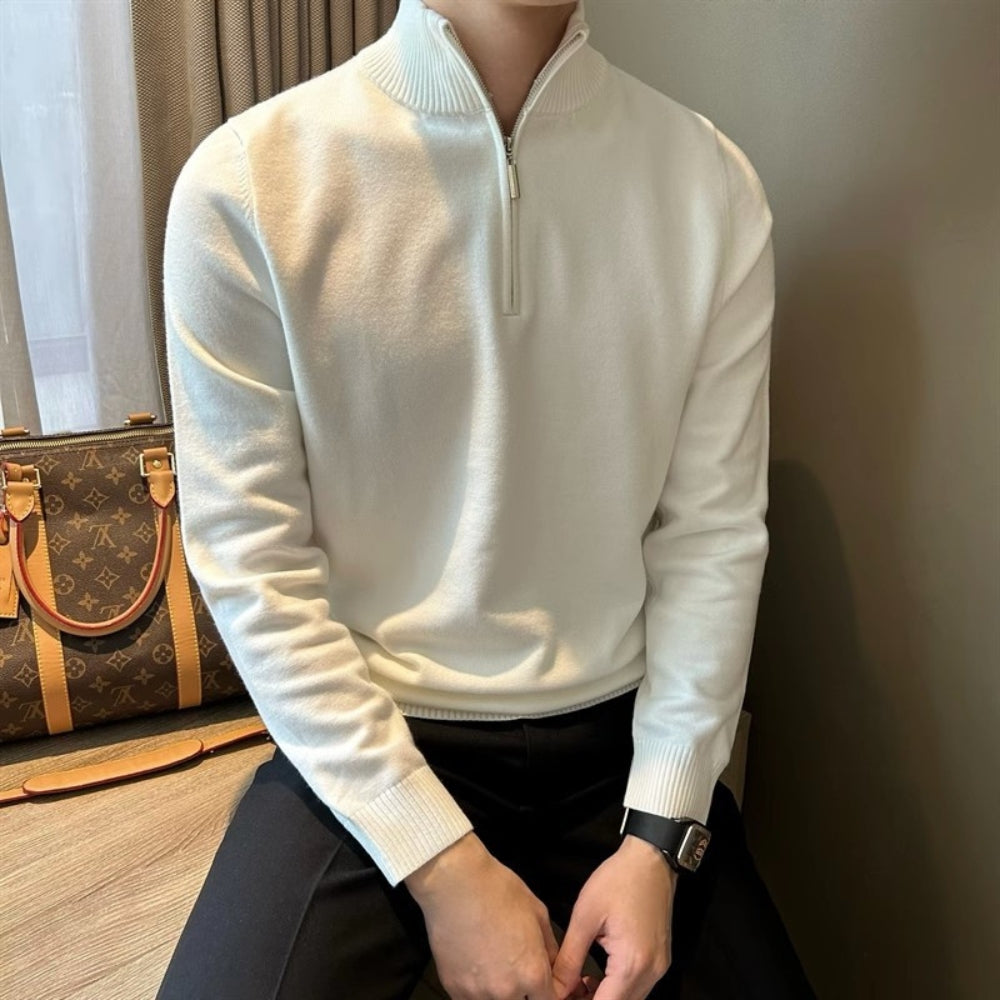MV Half-Turtleneck Zipper Knitted Sweater
