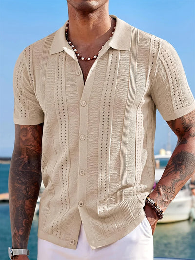 Semyon - Fashionable Intricate Pattern Knitted Shirt