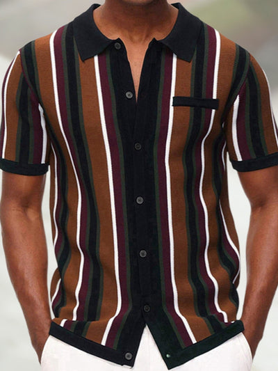 MV Polo Collar Stripes Casual Shirt