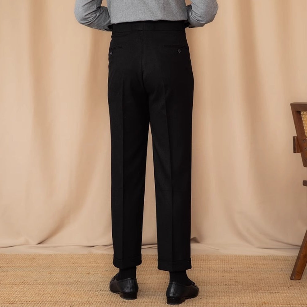 MV Adjustable Buckle High Waist Straight Suit Pants
