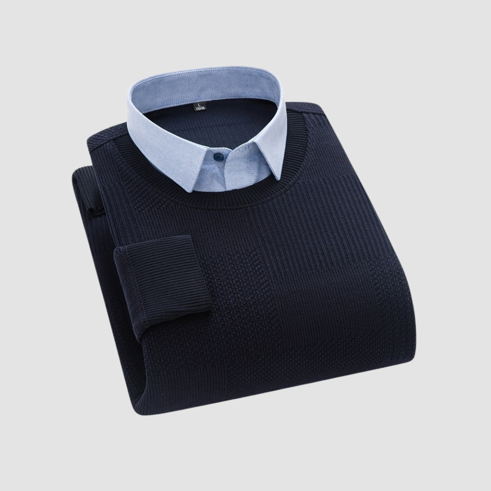MV Light Luxury Two-Piece Knitted Shirt Sweater