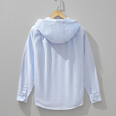 Vance - Linen Zipper Hoodie Shirt