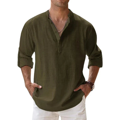CasualDrift Linen Henley