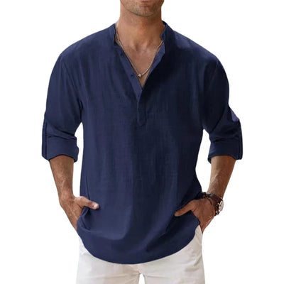 CasualDrift Linen Henley