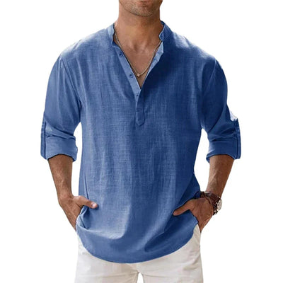 CasualDrift Linen Henley